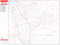 Chula Vista Digital Map Red Line Style